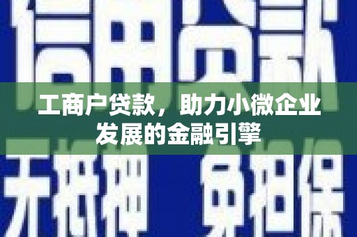 香格里拉工商户贷款，助力小微企业发展的金融引擎