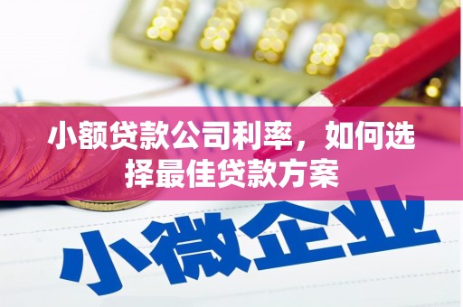 香格里拉小额贷款公司利率，如何选择最佳贷款方案